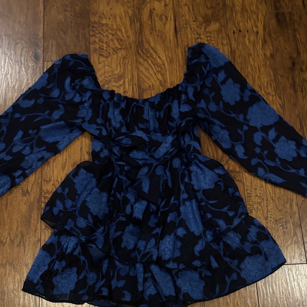 Allison + Kelly Black and Blue Romper